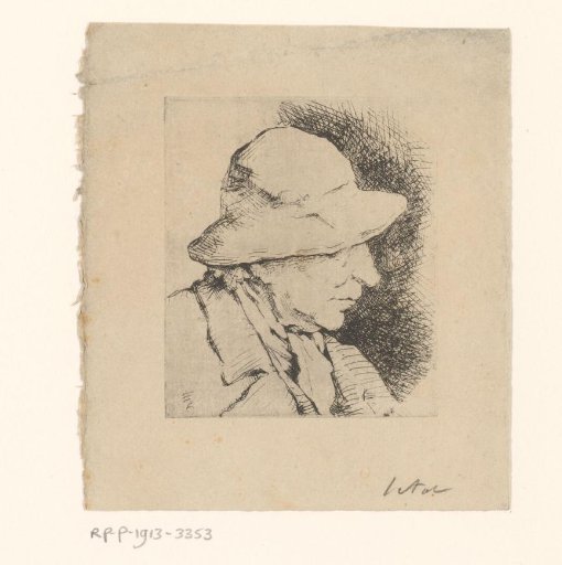 Head of a man with a hat