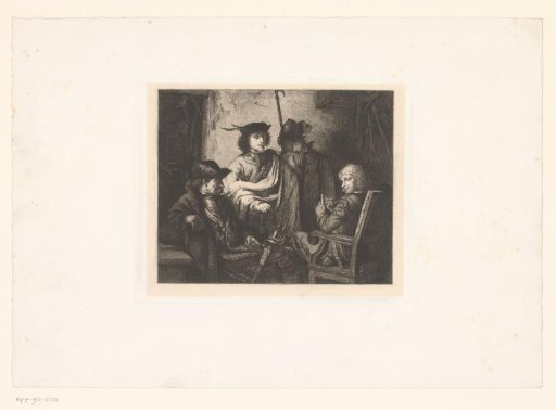 Four soldiers in conversation