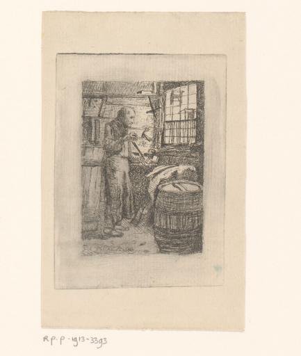 Cooper at work in his workshop