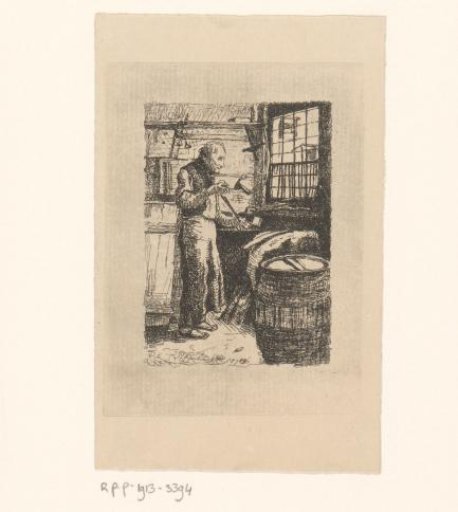 Cooper at work in his workshop