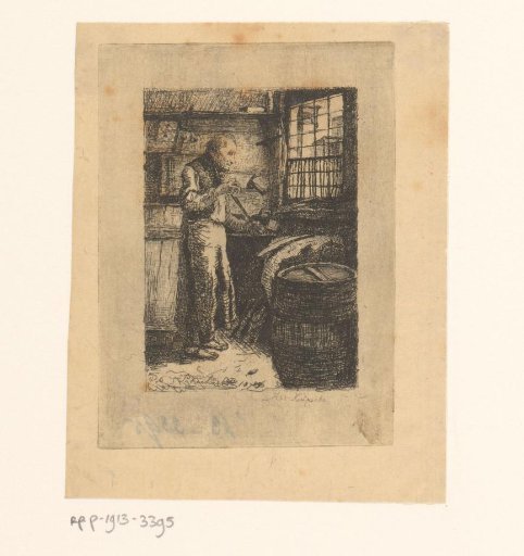 Cooper at work in his workshop