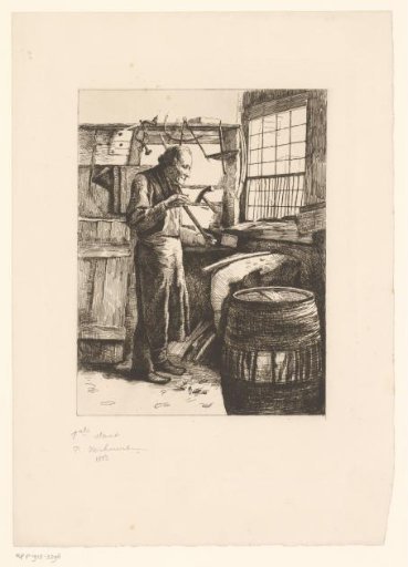 Cooper at work in his workshop
