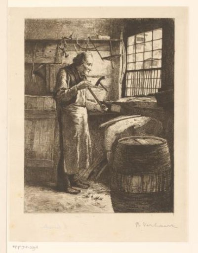 Cooper at work in his workshop