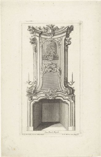 Design for a Fireplace with a Scene of a Musicians' Couple