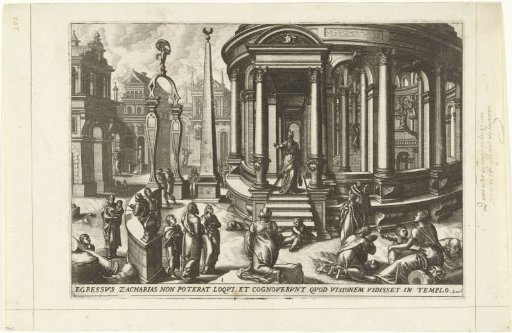 Zacharias on the steps of the temple