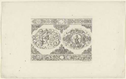 Dancing jester and man with glass in ornaments