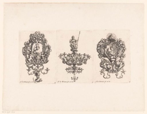 Candelabra and chandelier with Minerva and an emperor