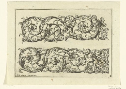 Two friezes of leafy vines