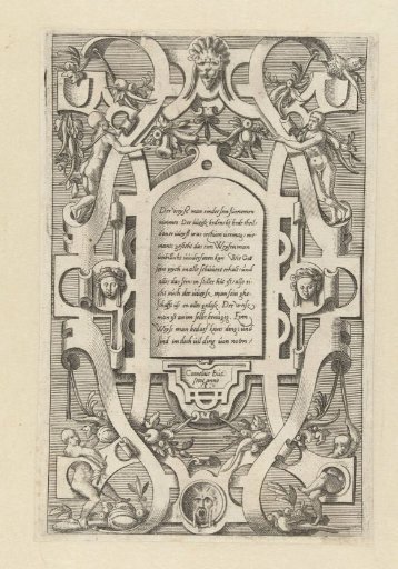 Scrollwork with Two Nude Figures at Both the Top and Bottom
