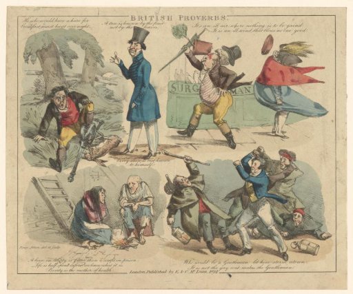 Five scenes with English proverbs