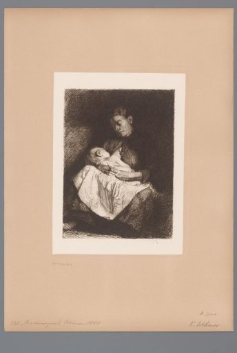 Woman nursing a child