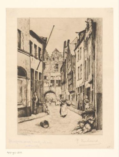 View of the Eel Bridge in Antwerp in 1880
