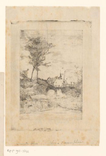 Landscape with a bridge and several buildings