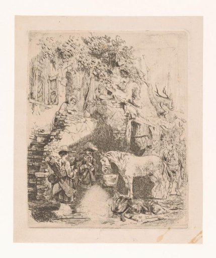 Resting Rider in Front of an Inn