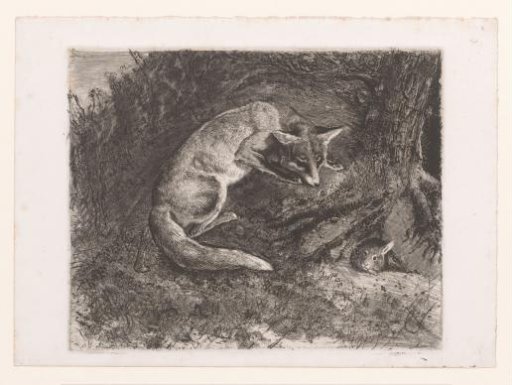 Fox Chasing a Rabbit