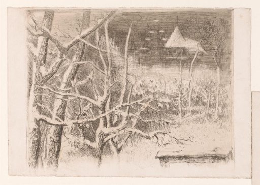 Snow landscape with castle