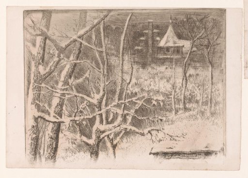 Snow landscape with castle