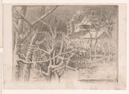 Snow landscape with castle