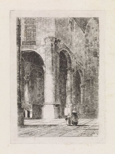 Mother with Child in a Church Interior