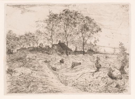 Landscape with farms