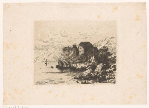 Country house on the shore of a lake