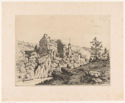Mountain landscape with Sigmaringen Castle