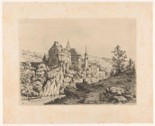 Mountain landscape with Sigmaringen Castle