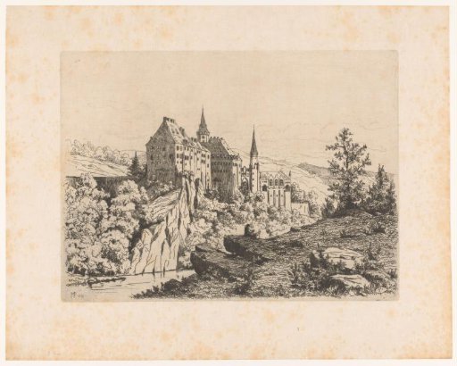 Mountain landscape with Sigmaringen Castle