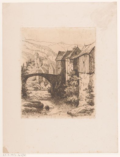 View of a bridge in a mountain village