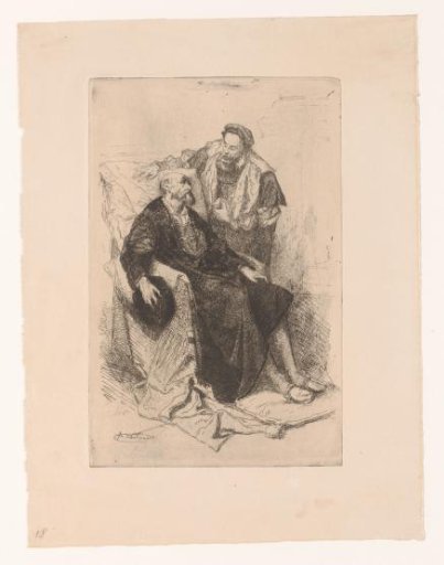 Man Standing Beside the Old Emperor Charles V Seated in an Armchair