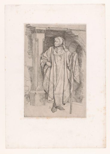 Old Man with a Cape and Walking Stick
