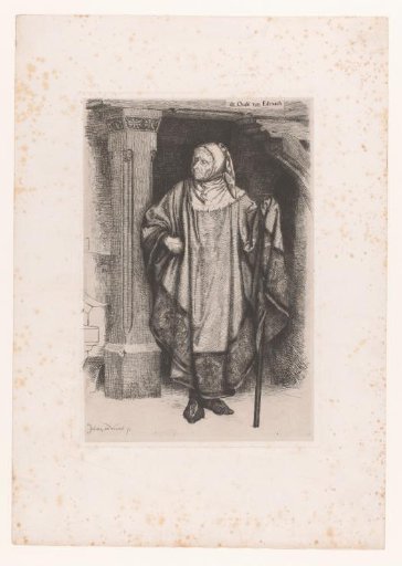 Old Man with a Cape and Walking Stick