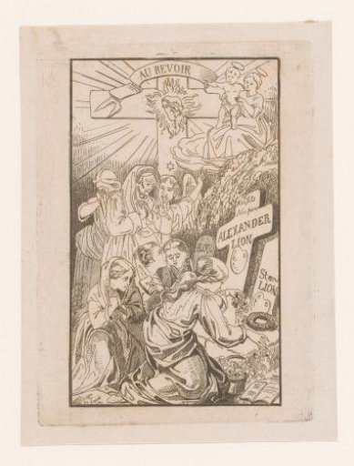 Prayer card for Alexandre Louis and Aloïs Stanislas Lion
