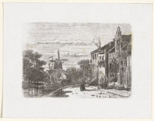 View of a Canal by a Mill