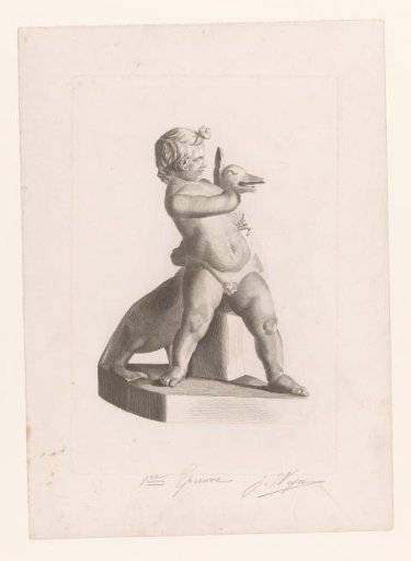 Goose embraced by a child