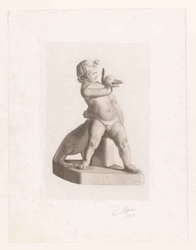 Goose embraced by a child