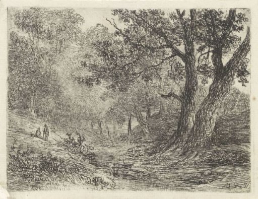 Two figures in a wood