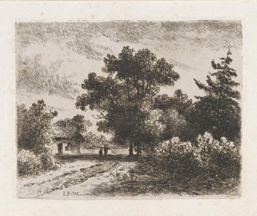 Two figures on a country road