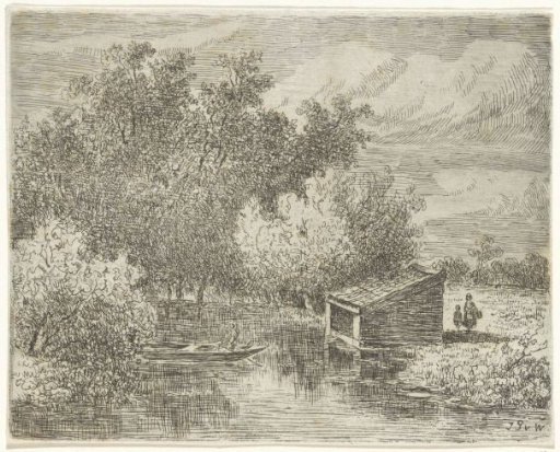 Boathouse on a river