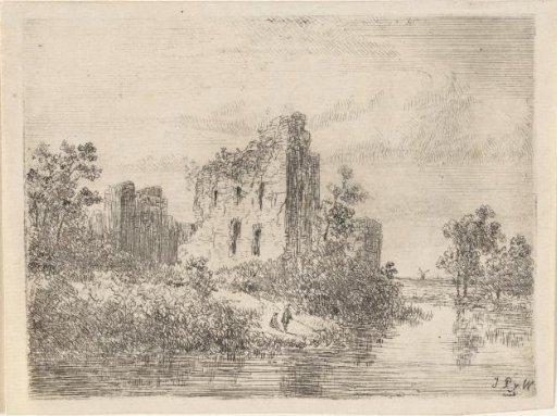 Ruin by a river