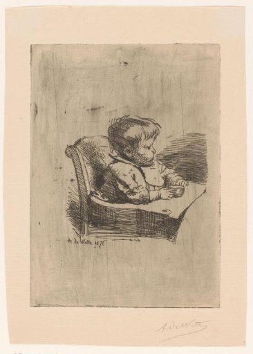 Child Seated in a High Chair, Possibly Jacques Bernimolin