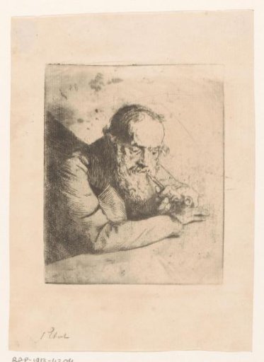 Old man smoking a pipe