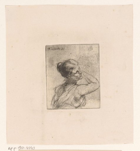 Young Woman with Raised Arm