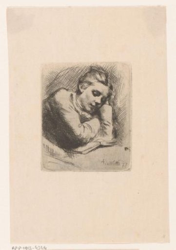 Sleeping young woman with an open book