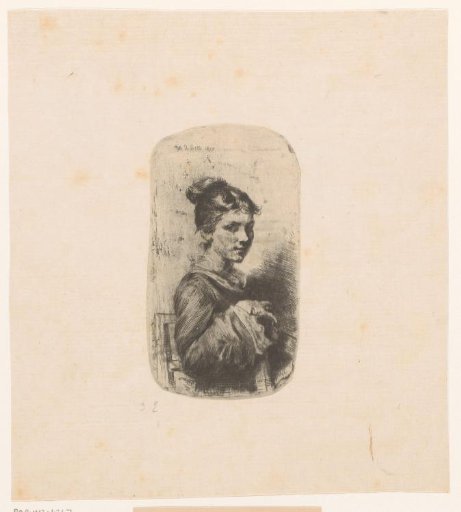Unknown young woman seated on a chair