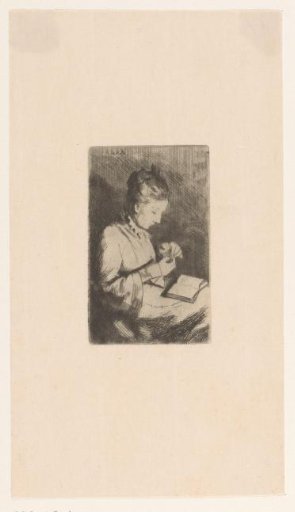 Woman with a Book on Her Lap and a Needle in Her Hands