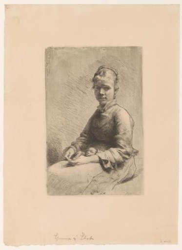 Portrait of an Unknown Young Woman with a Dog on Her Lap