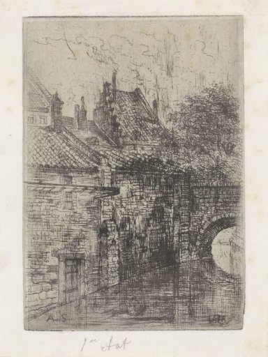 Houses on a bridge over the Jeker, Maastricht