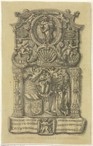 Tomb monument with the coronation of Mary in relief