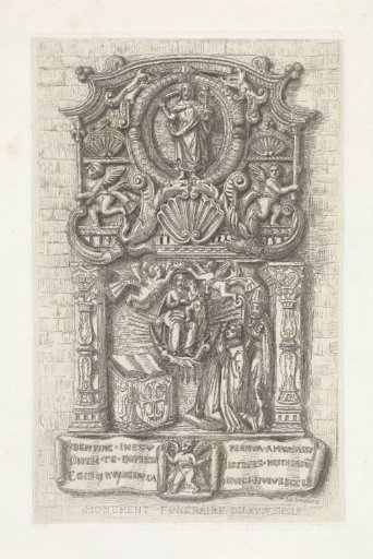 Tomb monument with the coronation of Mary in relief